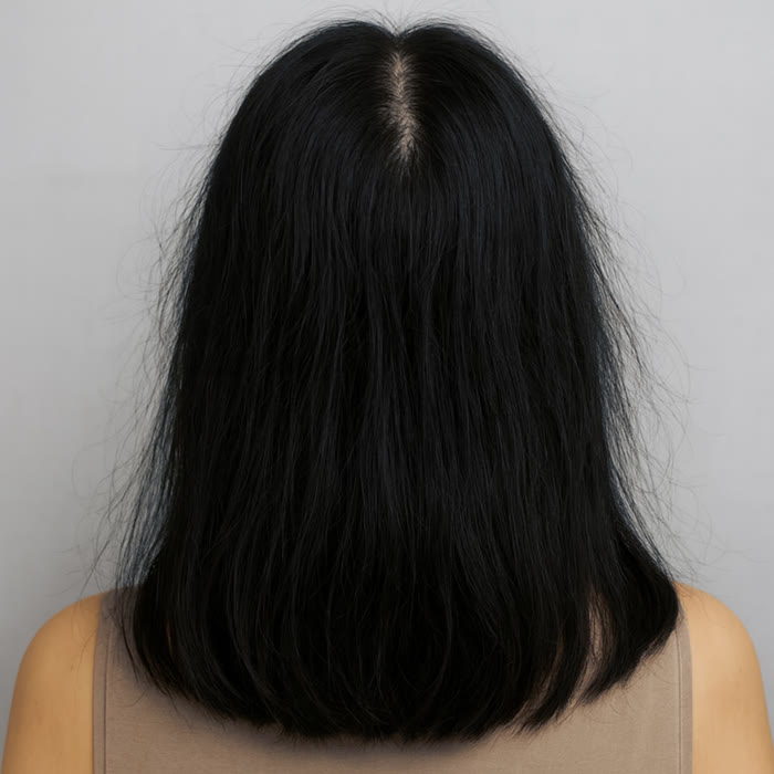 Before: thinning crown with visible scalp